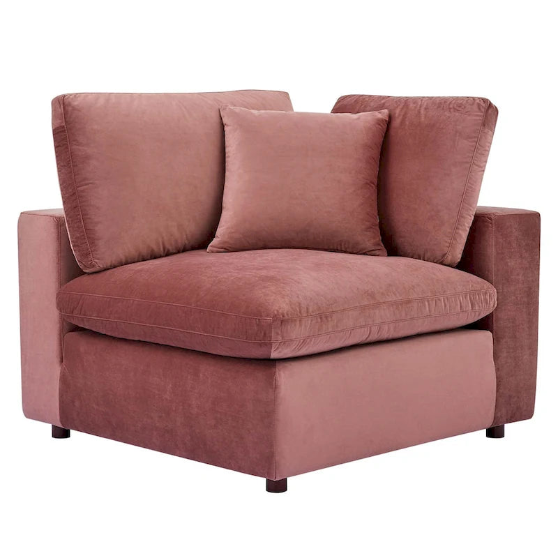 Canapé sectionnel Commix 6 pièces en velours généreusement rembourré de duvet