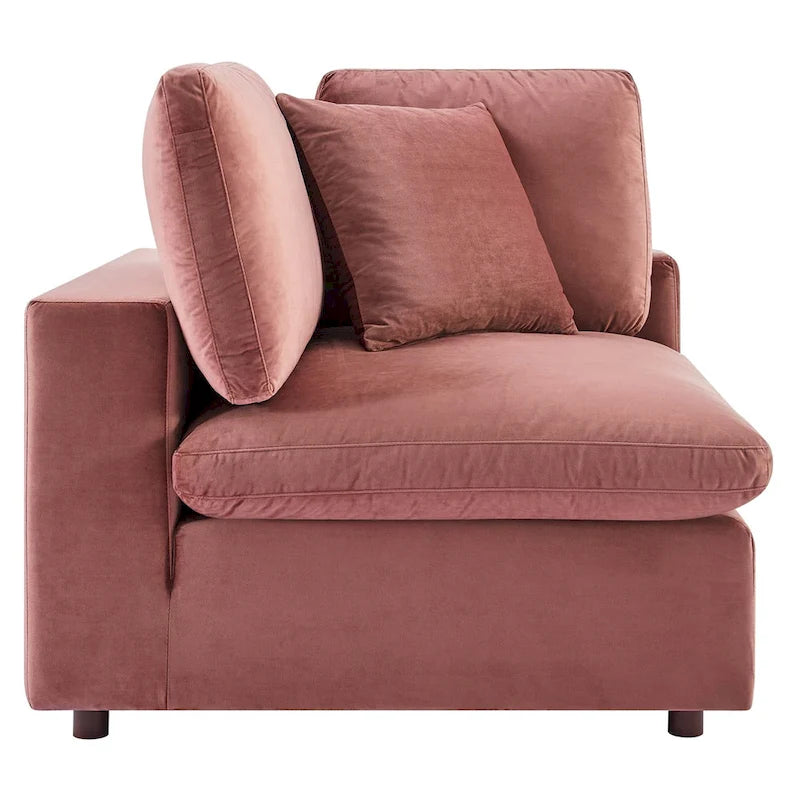 Canapé sectionnel Commix 6 pièces en velours généreusement rembourré de duvet