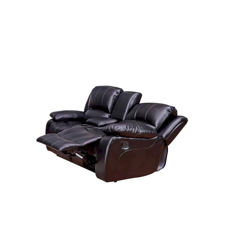 Poltroncina reclinabile manuale contenitore a due posti in pelle rigenerata Vanity Art - N/A