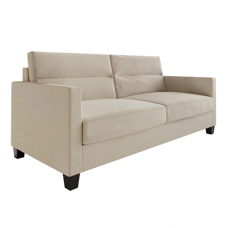 Canapé rembourré en lin au design épuré et minimaliste CraftPorch
