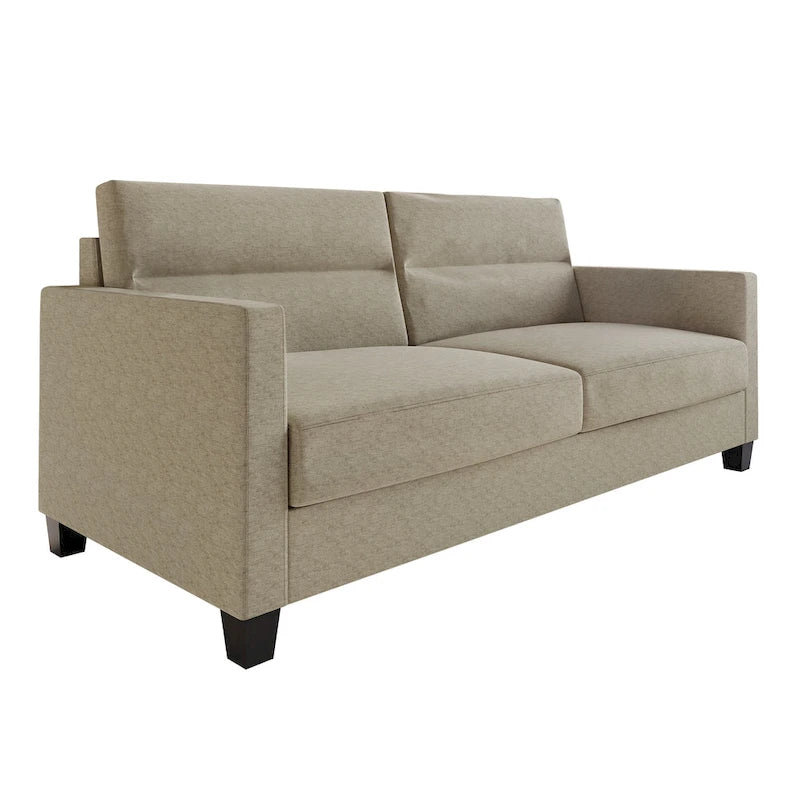 Canapé rembourré en lin au design épuré et minimaliste CraftPorch