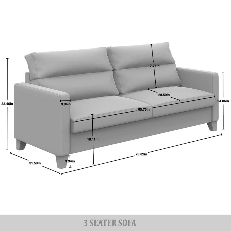 Canapé rembourré en lin au design épuré et minimaliste CraftPorch