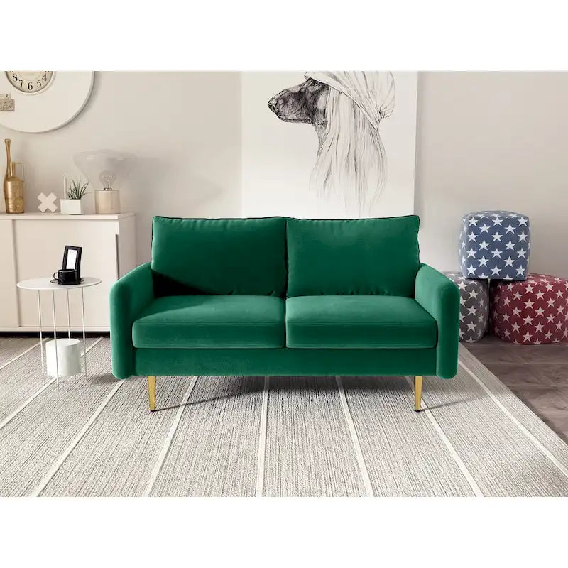 58 Velvet Square Arm Loveseat
