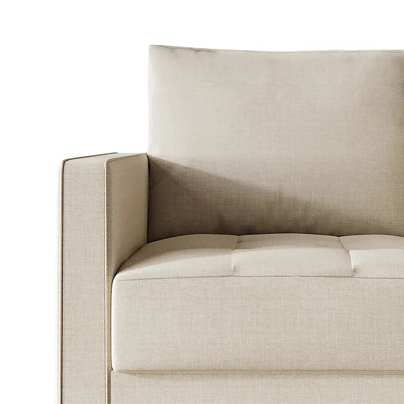 CraftPorch zeitgemäßes minimalistisches Loveseat mit Leinenbezug
