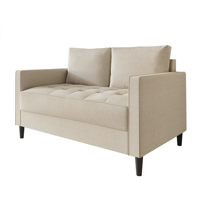 CraftPorch zeitgemäßes minimalistisches Loveseat mit Leinenbezug
