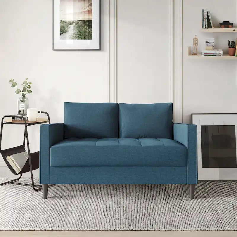 CraftPorch zeitgemäßes minimalistisches Loveseat mit Leinenbezug