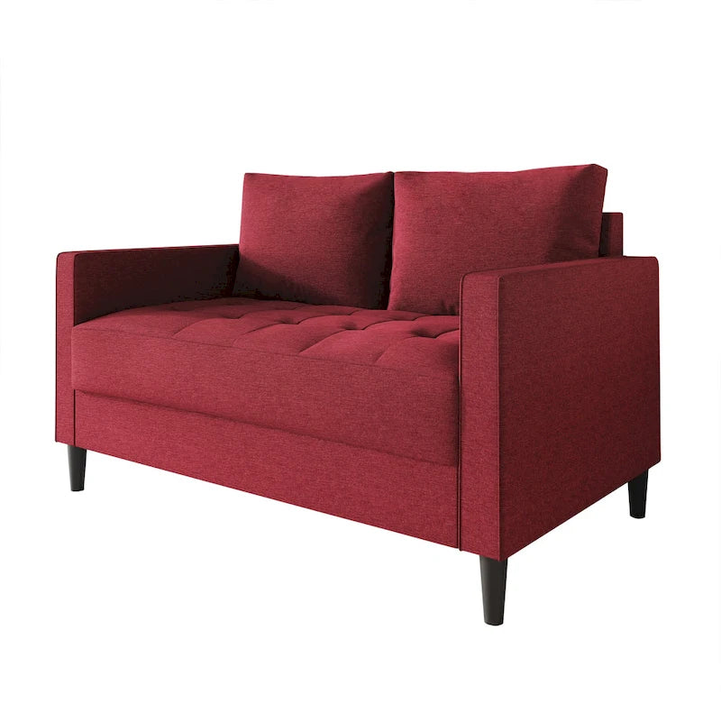 CraftPorch zeitgemäßes minimalistisches Loveseat mit Leinenbezug