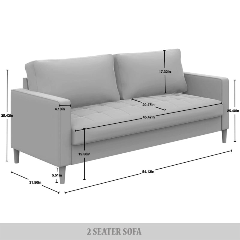CraftPorch zeitgemäßes minimalistisches Loveseat mit Leinenbezug