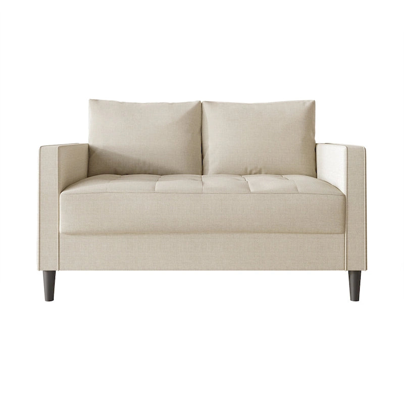 CraftPorch zeitgemäßes minimalistisches Loveseat mit Leinenbezug