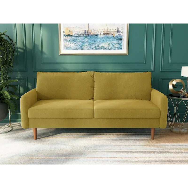 70-Zoll-Samtsofa mit quadratischen Armlehnen