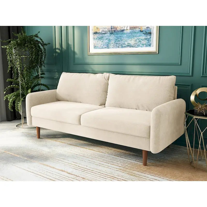 70-Zoll-Samtsofa mit quadratischen Armlehnen