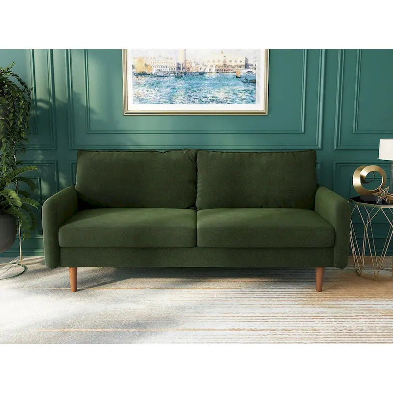 70-Zoll-Samtsofa mit quadratischen Armlehnen