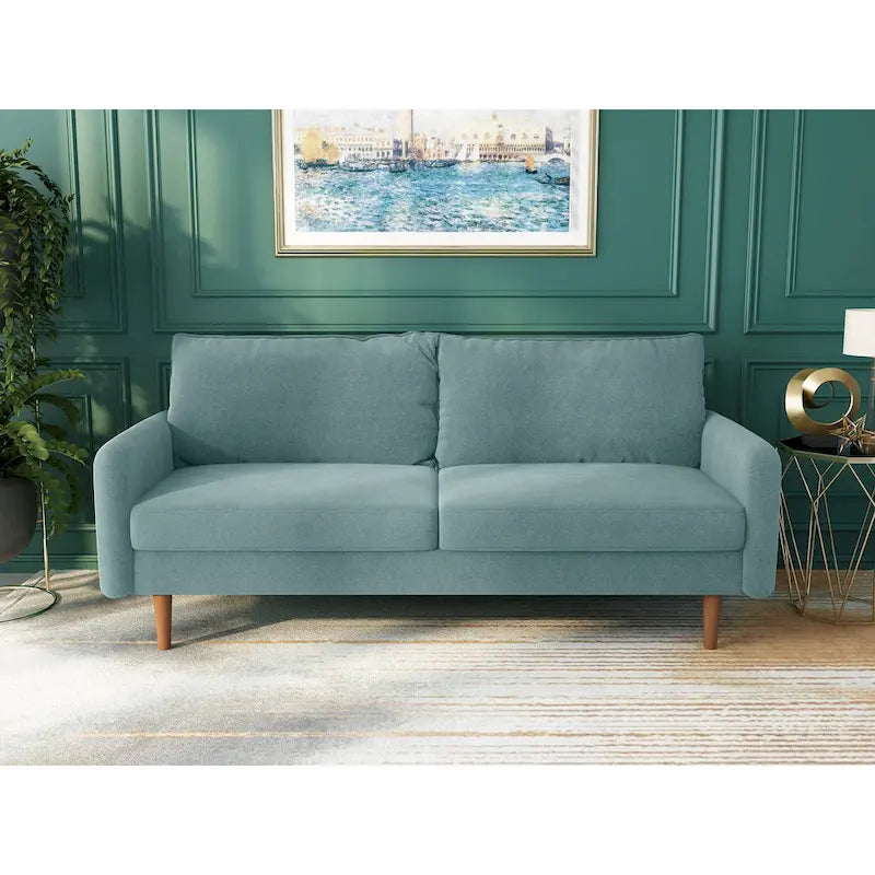 70-Zoll-Samtsofa mit quadratischen Armlehnen