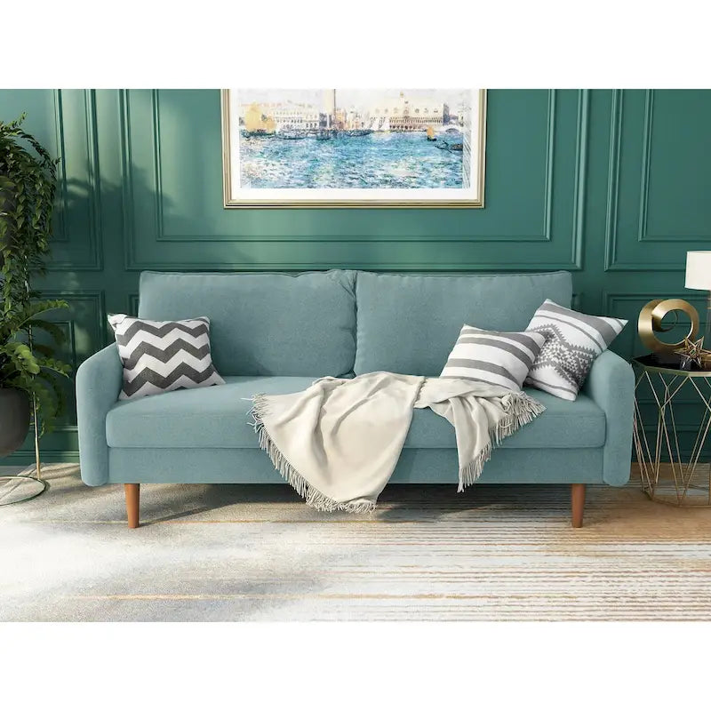 70-Zoll-Samtsofa mit quadratischen Armlehnen