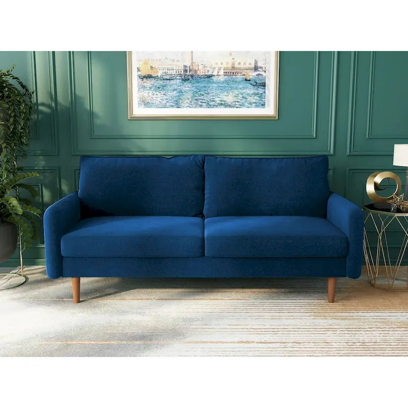 70-Zoll-Samtsofa mit quadratischen Armlehnen