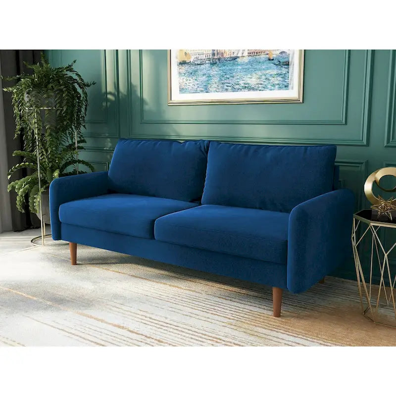 70-Zoll-Samtsofa mit quadratischen Armlehnen