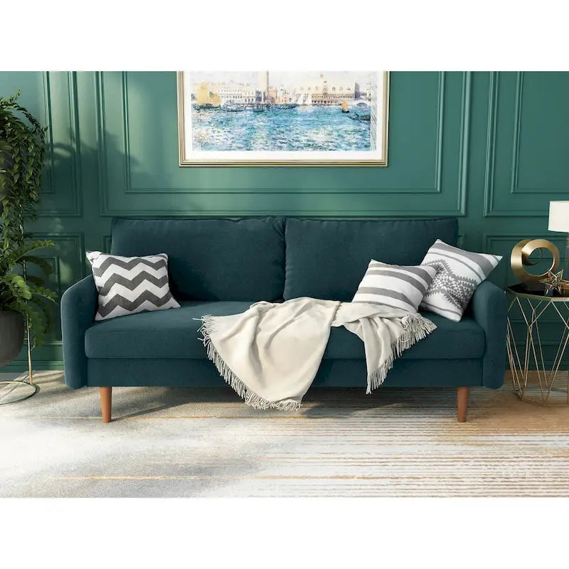 70-Zoll-Samtsofa mit quadratischen Armlehnen