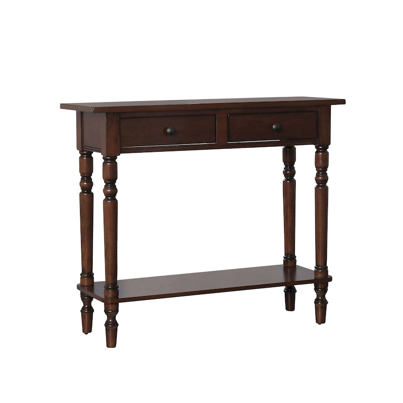 Jeln traditioneller Konsolentisch aus Holz, 38 Zoll, mit einem Regalboden von Furniture of America