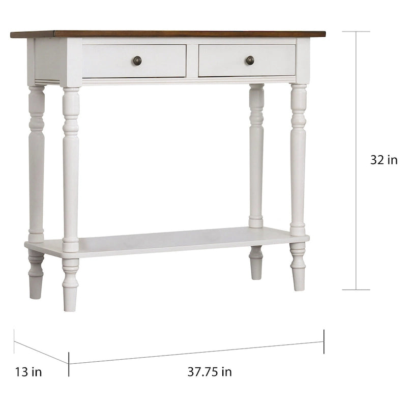 Jeln traditioneller Konsolentisch aus Holz, 38 Zoll, mit einem Regalboden von Furniture of America
