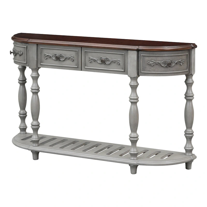 Table console incurvée Merax avec 4 tiroirs et 1 étagère