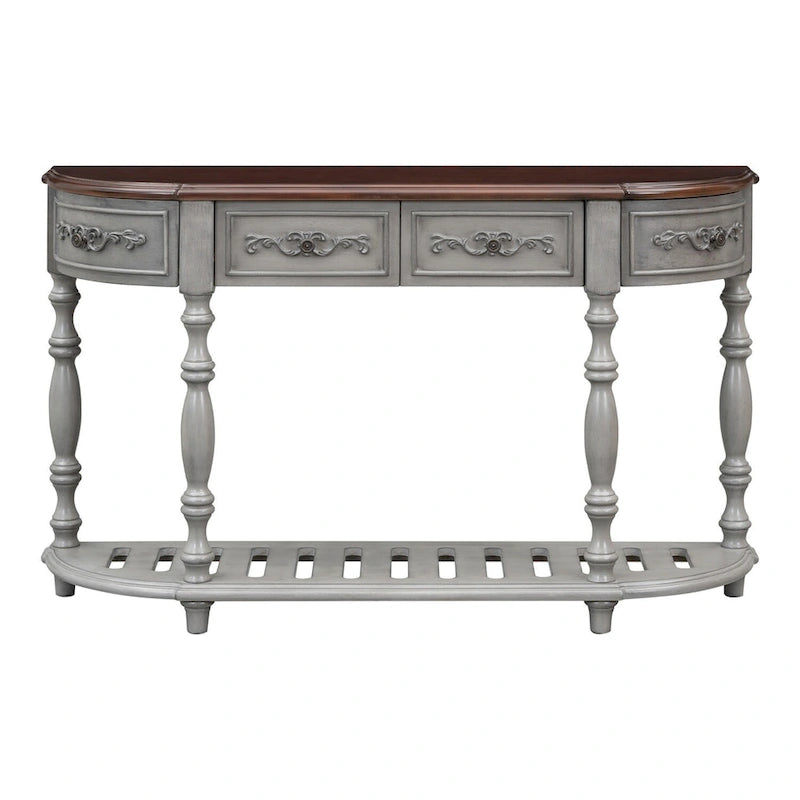 Table console incurvée Merax avec 4 tiroirs et 1 étagère