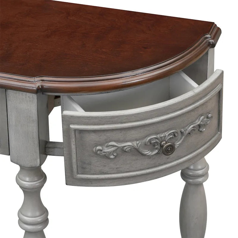 Table console incurvée Merax avec 4 tiroirs et 1 étagère