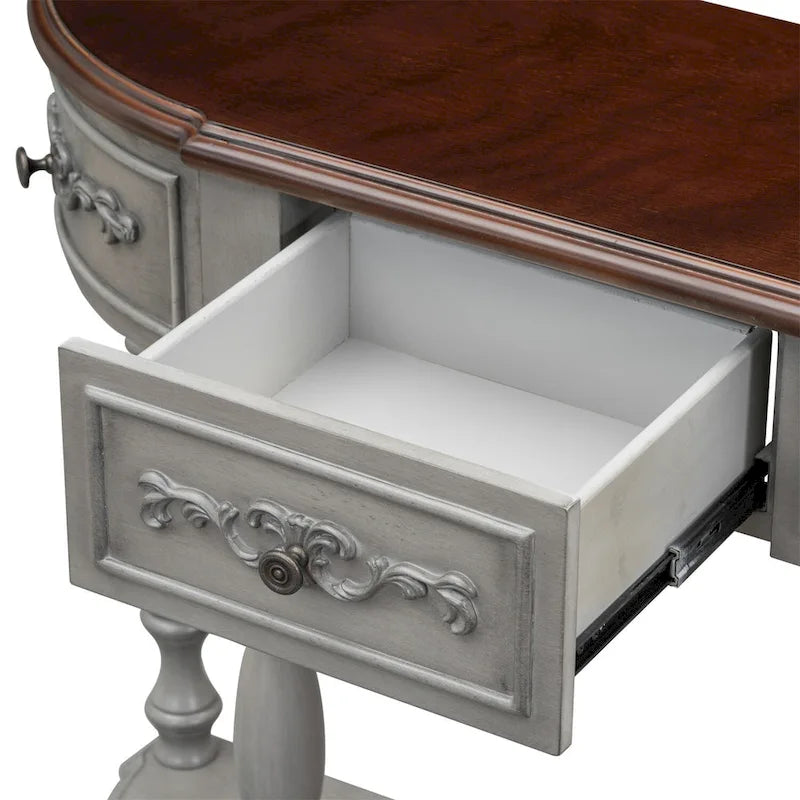 Table console incurvée Merax avec 4 tiroirs et 1 étagère