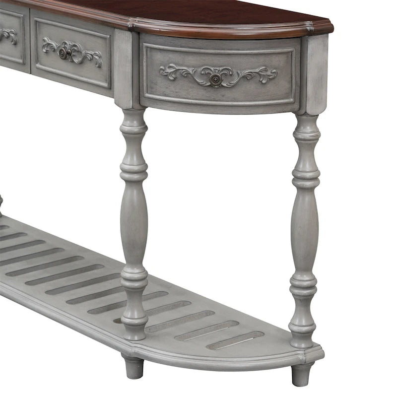 Table console incurvée Merax avec 4 tiroirs et 1 étagère