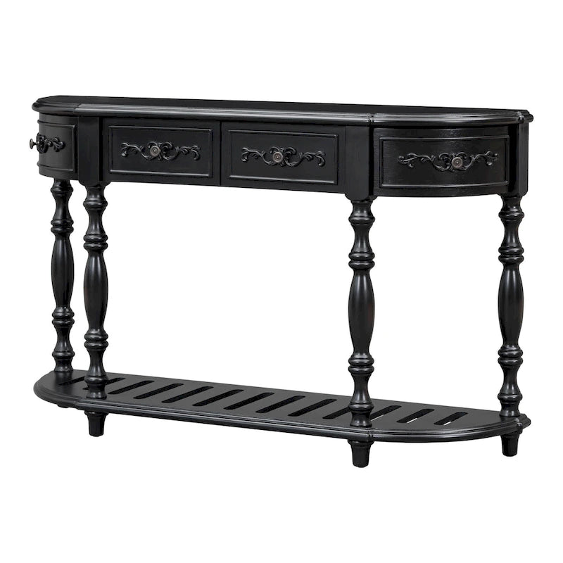 Table console incurvée Merax avec 4 tiroirs et 1 étagère