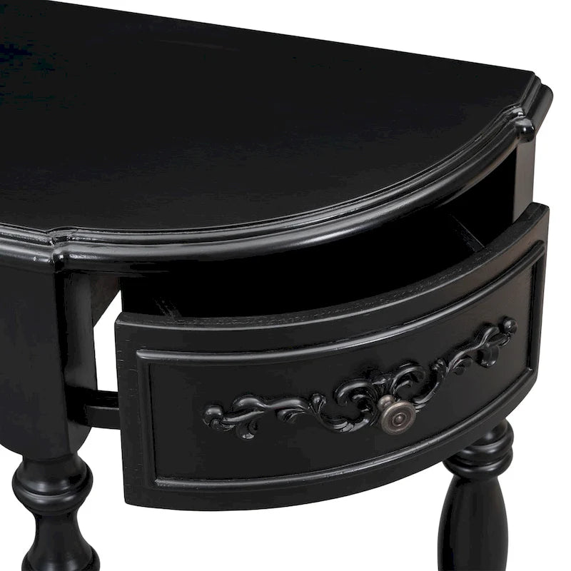 Table console incurvée Merax avec 4 tiroirs et 1 étagère