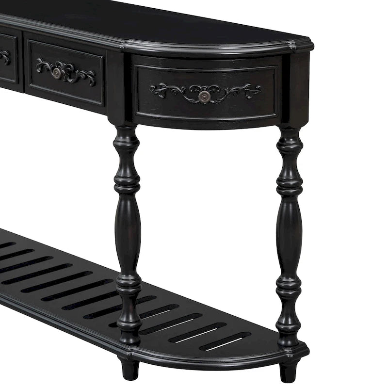 Table console incurvée Merax avec 4 tiroirs et 1 étagère