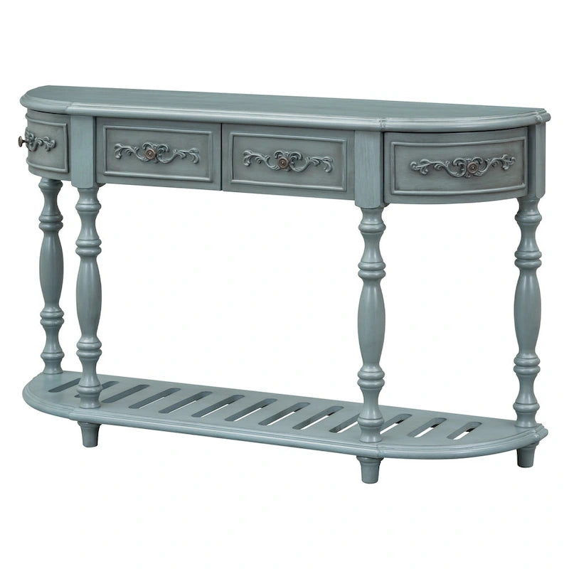 Table console incurvée Merax avec 4 tiroirs et 1 étagère