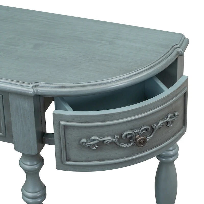 Table console incurvée Merax avec 4 tiroirs et 1 étagère