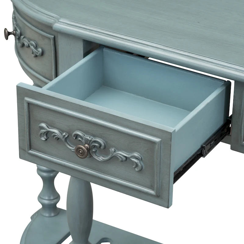 Table console incurvée Merax avec 4 tiroirs et 1 étagère