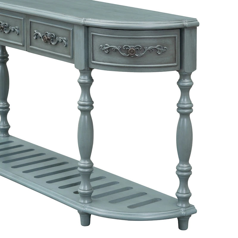 Table console incurvée Merax avec 4 tiroirs et 1 étagère