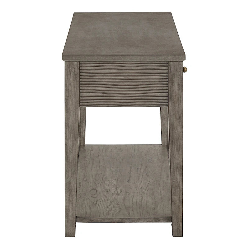 Coober Sofatisch aus grauem Faserzement mit antikgrauer Oberfläche und Ablage von iNSPIRE Q Modern