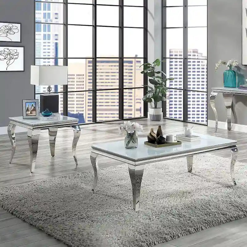 Furniture of America Kiermeyer Çağdaş Cam 2 Parçalı Sehpa Takımı