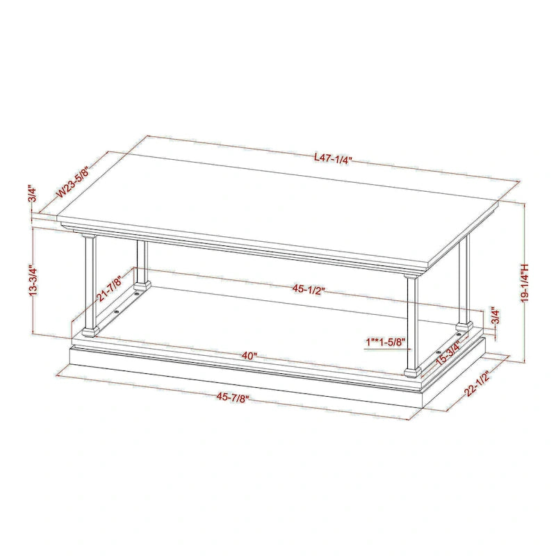 Marcin Transitional 47-inch 1-Shelf Coffee Table by Furniture of America