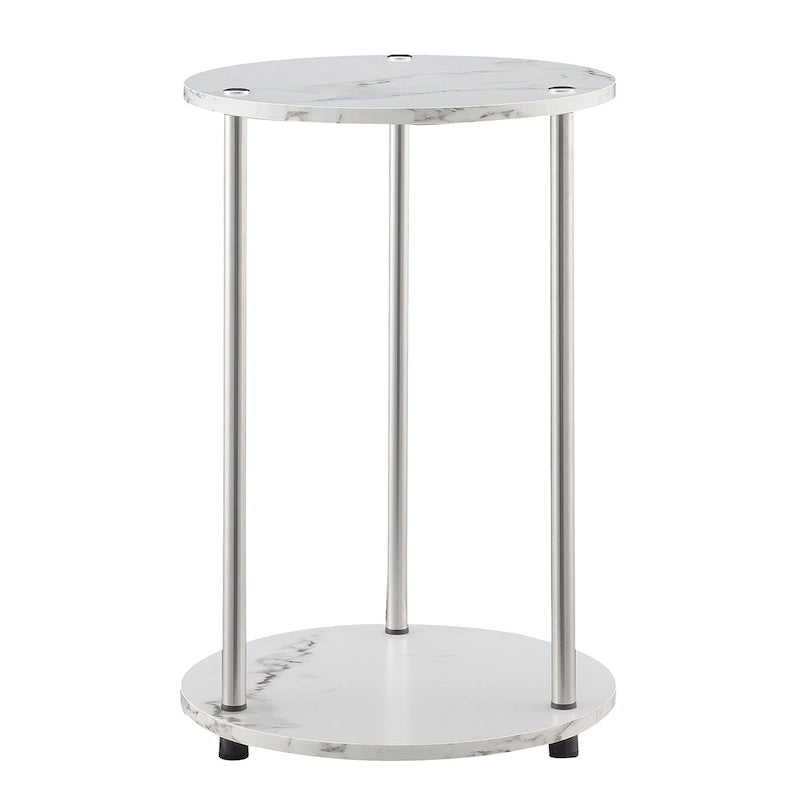 Convenience Concepts Designs2Go runder Beistelltisch mit 2 Ebenen, ohne Werkzeug montierbar