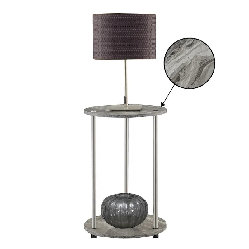 Convenience Concepts Designs2Go runder Beistelltisch mit 2 Ebenen, ohne Werkzeug montierbar