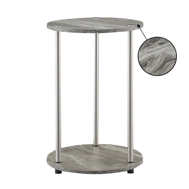 Convenience Concepts Designs2Go runder Beistelltisch mit 2 Ebenen, ohne Werkzeug montierbar