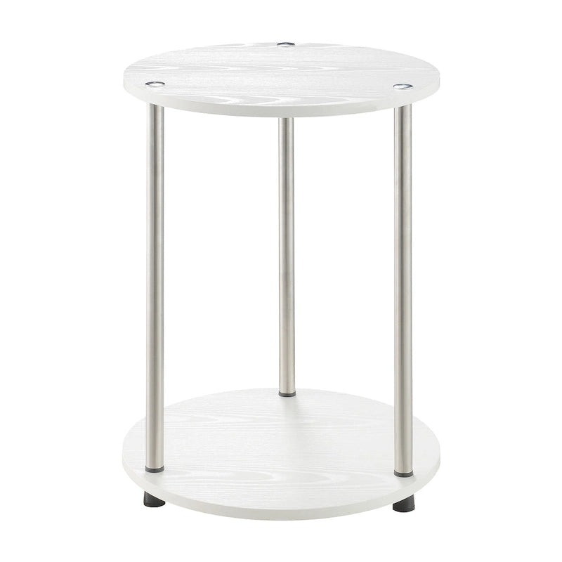 Convenience Concepts Designs2Go runder Beistelltisch mit 2 Ebenen, ohne Werkzeug montierbar