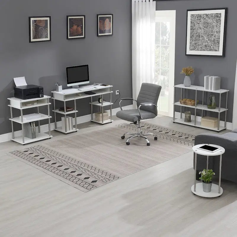 Convenience Concepts Designs2Go runder Beistelltisch mit 2 Ebenen, ohne Werkzeug montierbar