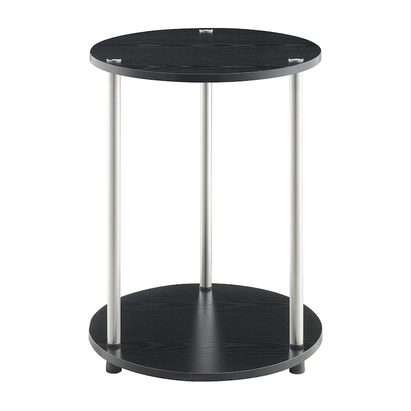 Convenience Concepts Designs2Go runder Beistelltisch mit 2 Ebenen, ohne Werkzeug montierbar