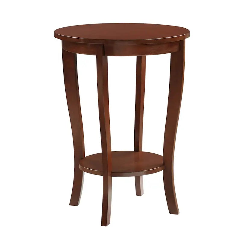 Table d’appoint ronde American Heritage de Convenience Concepts avec étagère
