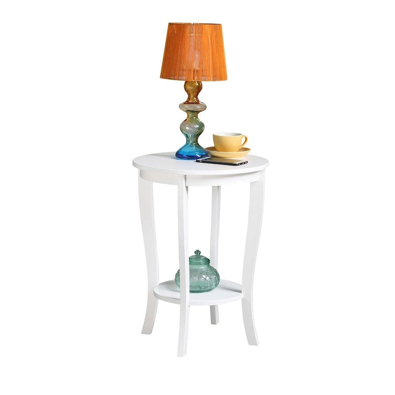 Table d’appoint ronde American Heritage de Convenience Concepts avec étagère