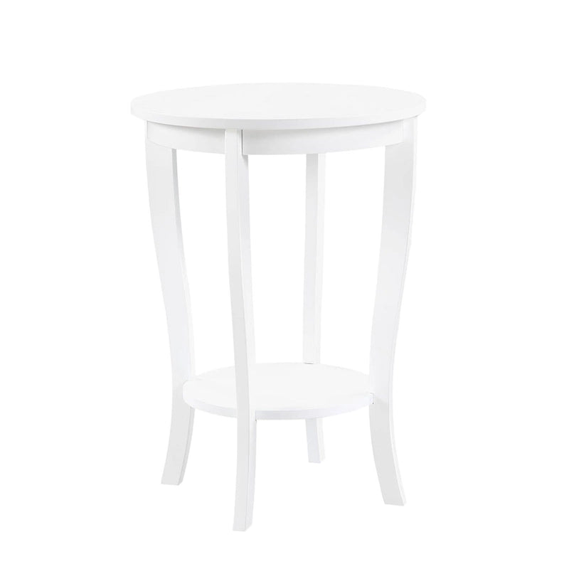 Table d’appoint ronde American Heritage de Convenience Concepts avec étagère