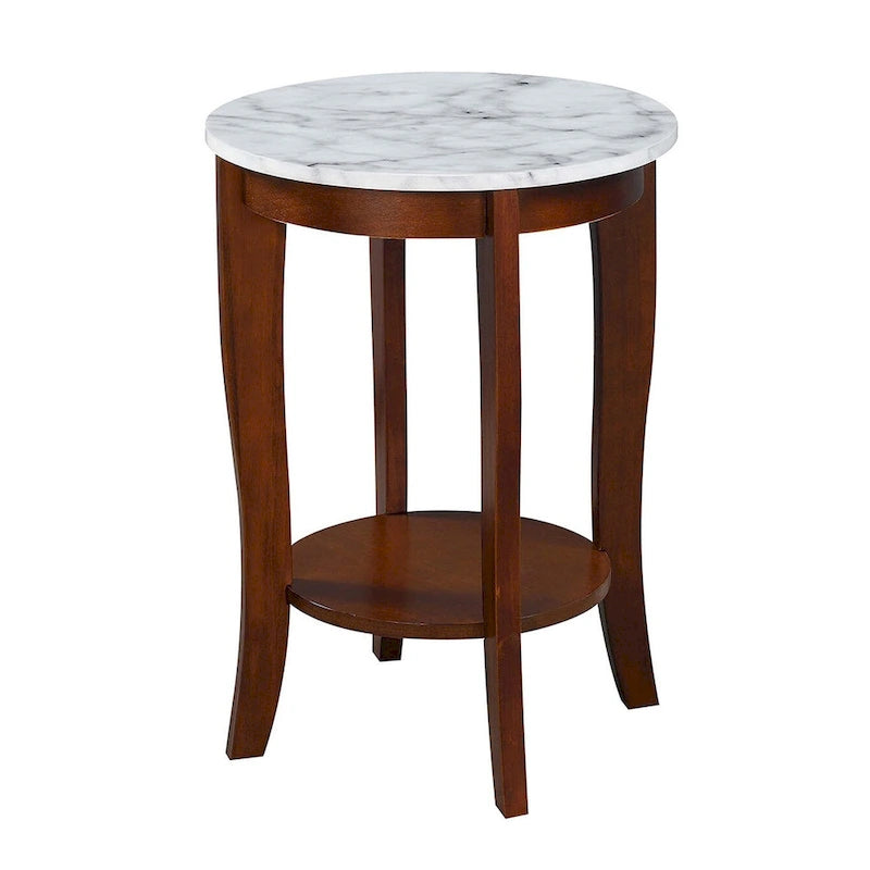 Table d’appoint ronde American Heritage de Convenience Concepts avec étagère