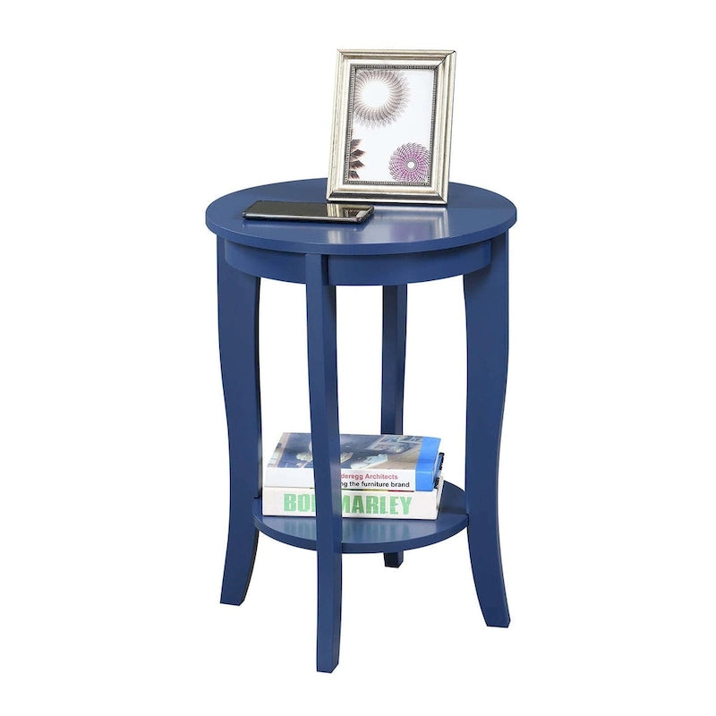 Table d’appoint ronde American Heritage de Convenience Concepts avec étagère