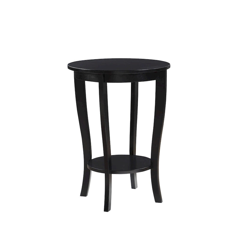 Table d’appoint ronde American Heritage de Convenience Concepts avec étagère
